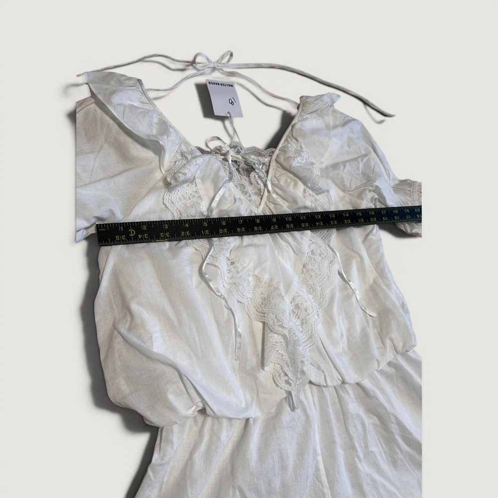 Walter Baker Anthropologie Romper White Lace Flounce Sample Small NWT Modern Y2K - Picture 3 of 4